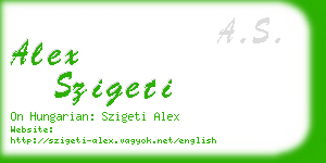 alex szigeti business card